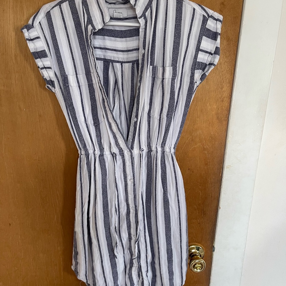 Striped Button-Down Dress